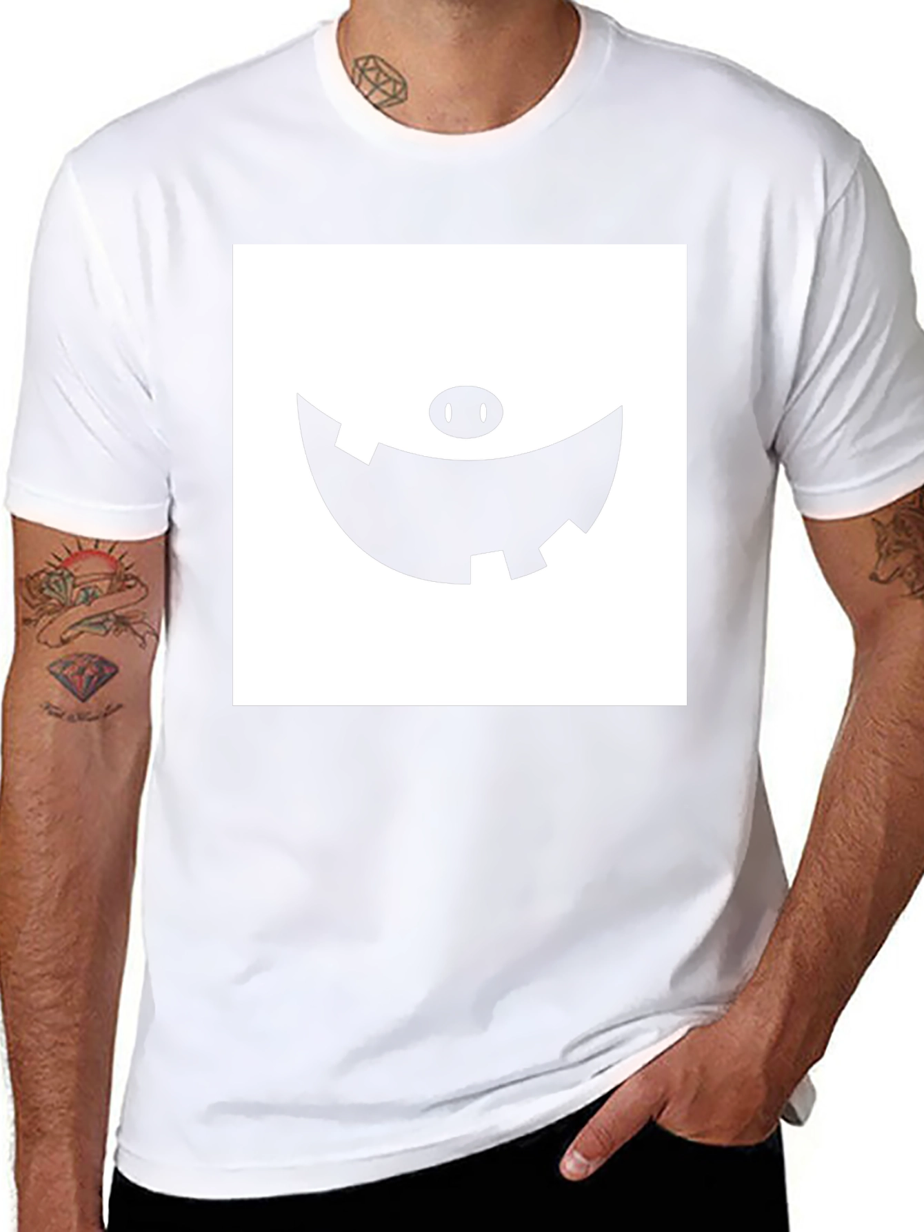 Mens Black T-Shirt with Graphic Print