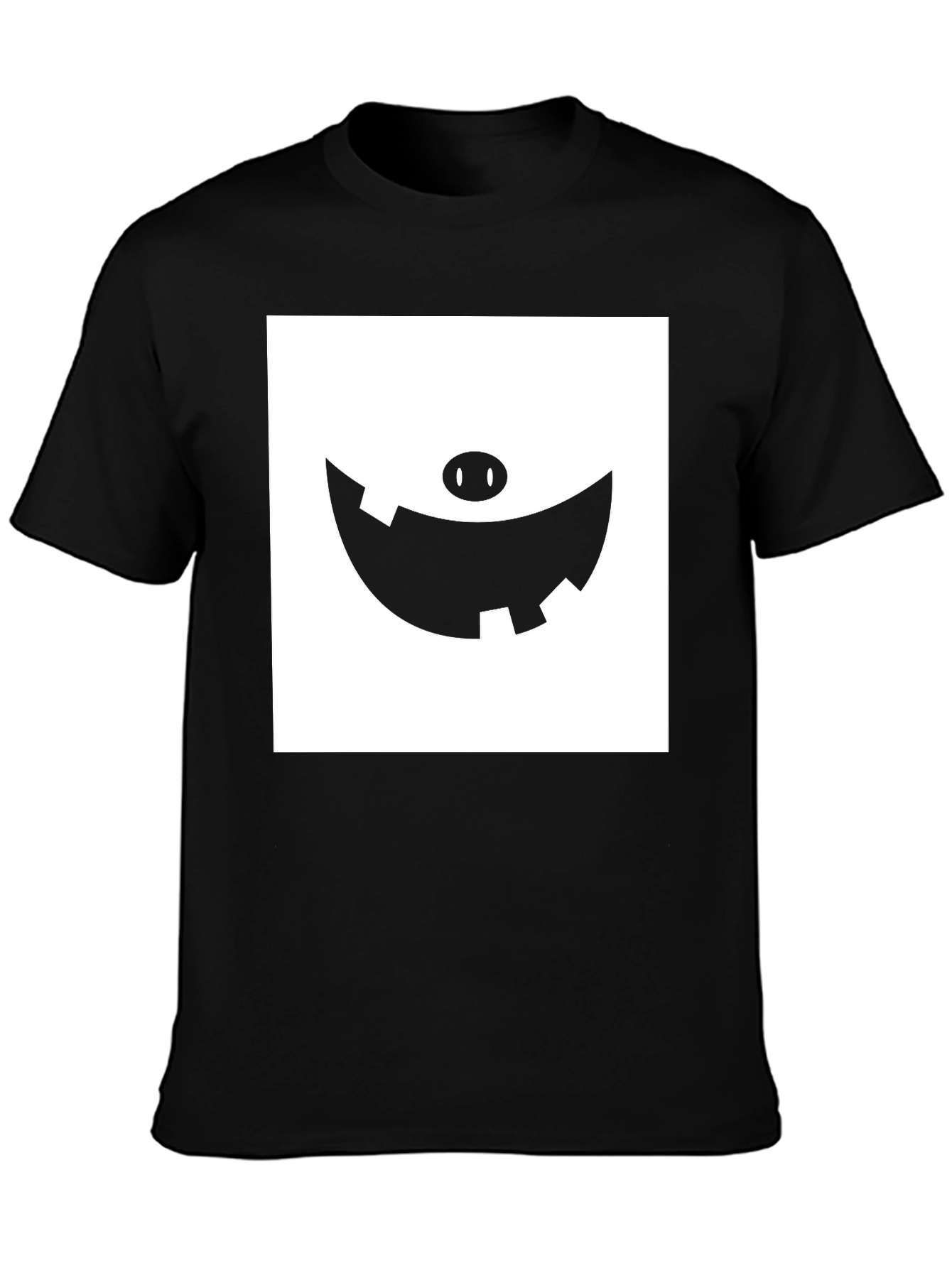 Mens Black T-Shirt with Graphic Print