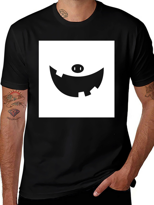 Mens Black T-Shirt with Graphic Print