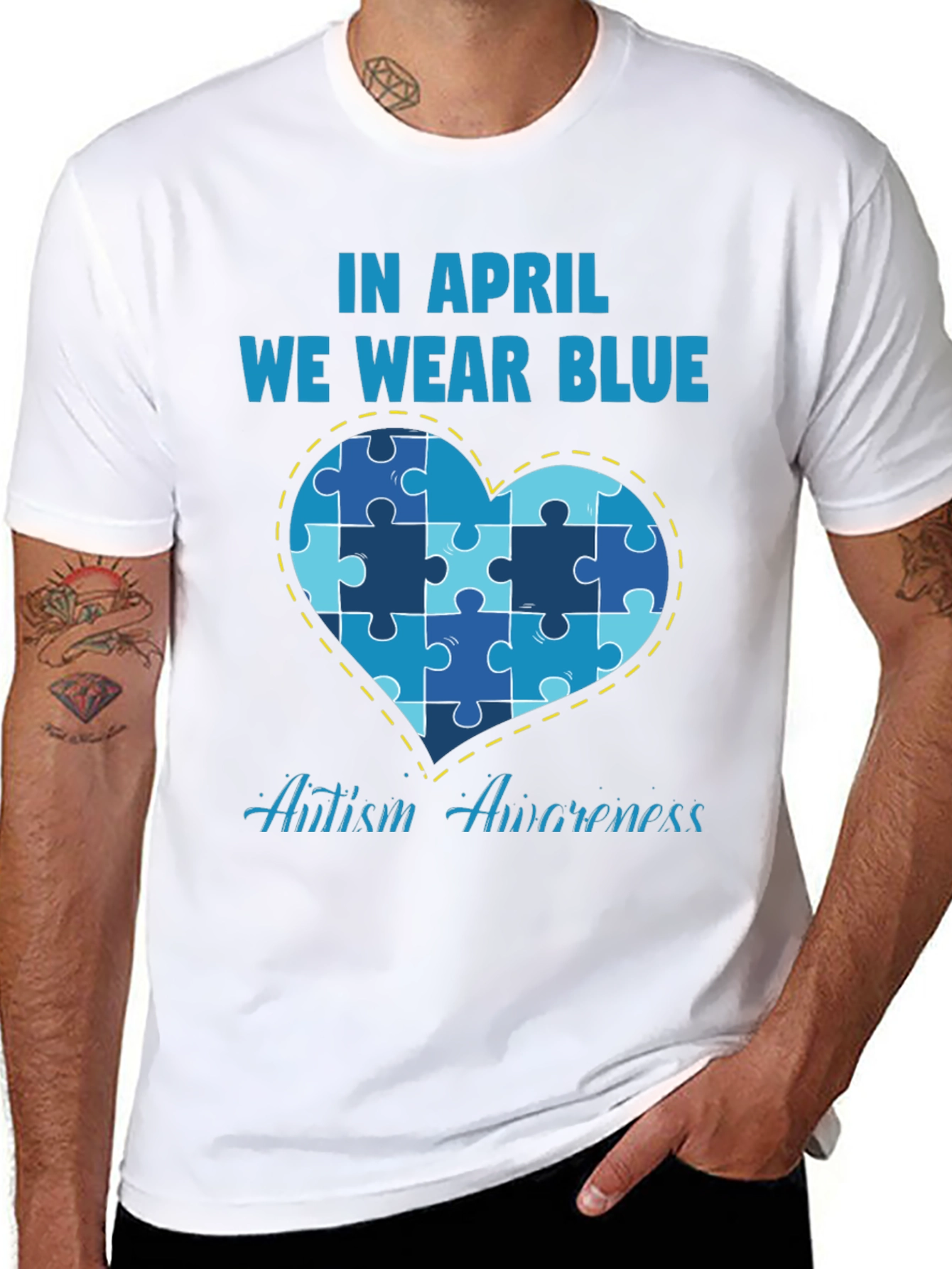 Autism Awareness T-Shirt - We Wear Blue in April