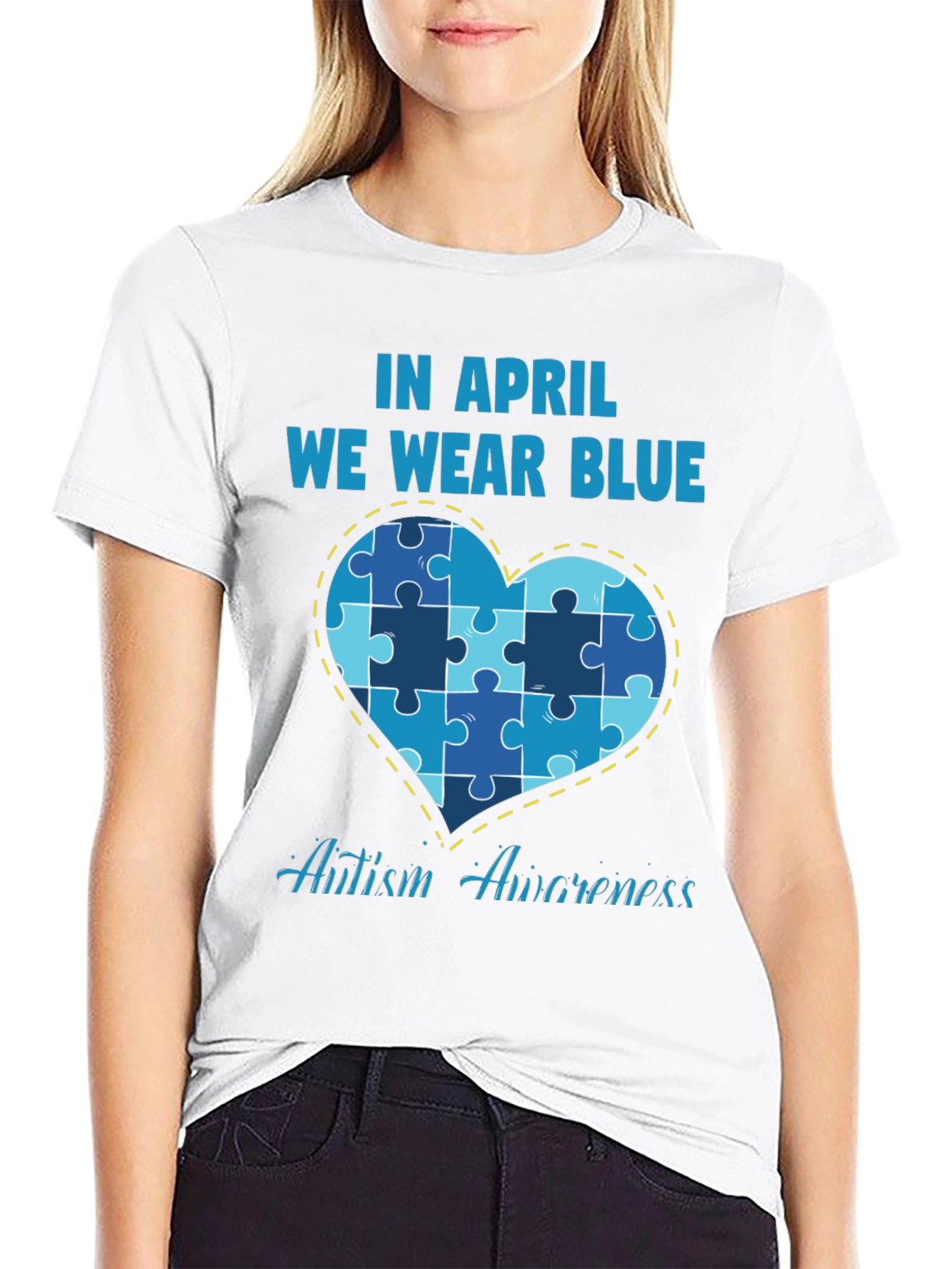 Autism Awareness T-Shirt - We Wear Blue in April