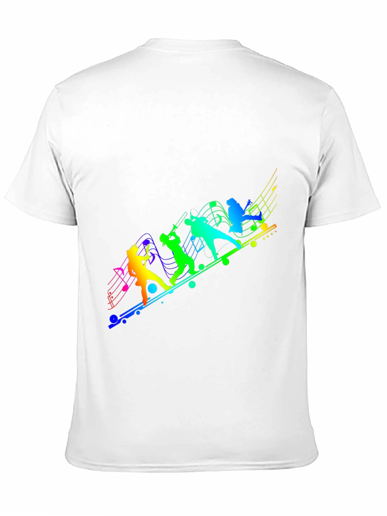 Rainbow Music Band Graphic Black Tee