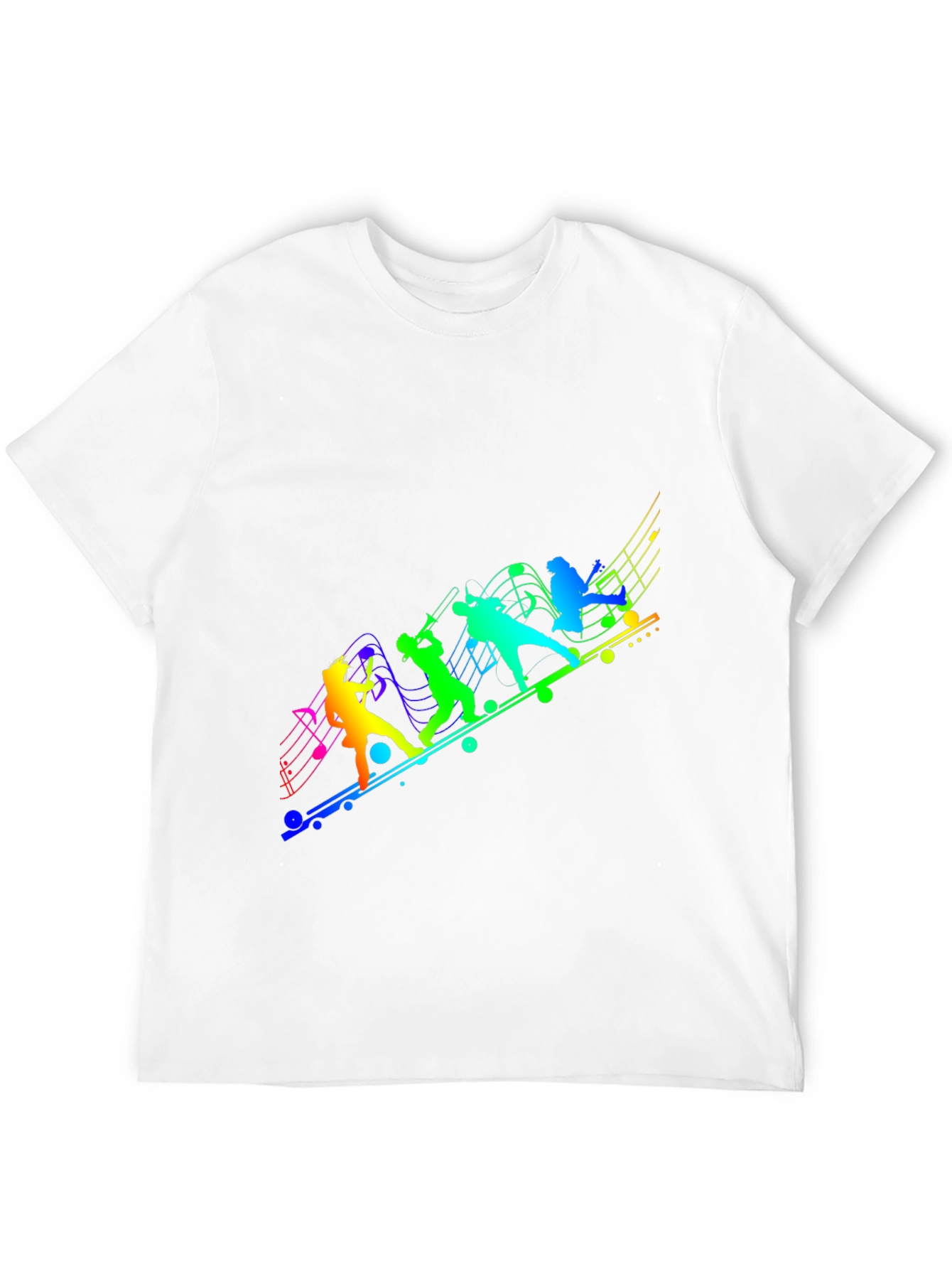 Rainbow Music Band Graphic Black Tee