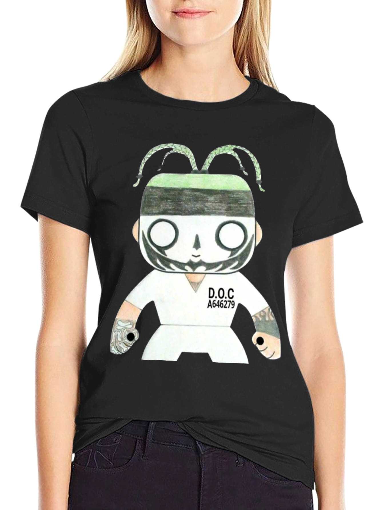 Unique Graphic Print Black T-Shirt