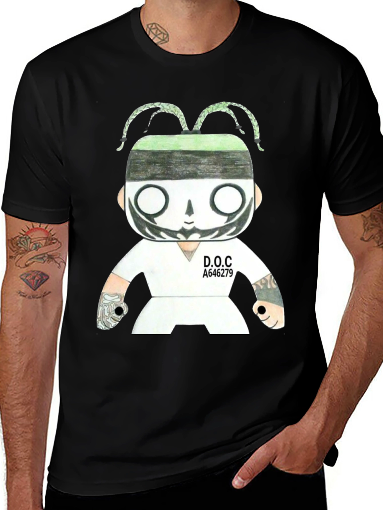 Unique Graphic Print Black T-Shirt