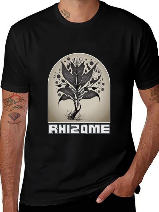 Rhizome Plant Graphic Black T-Shirt