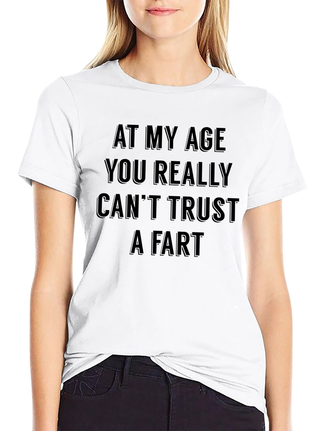 Funny Trust a Fart Black Crewneck T-Shirt
