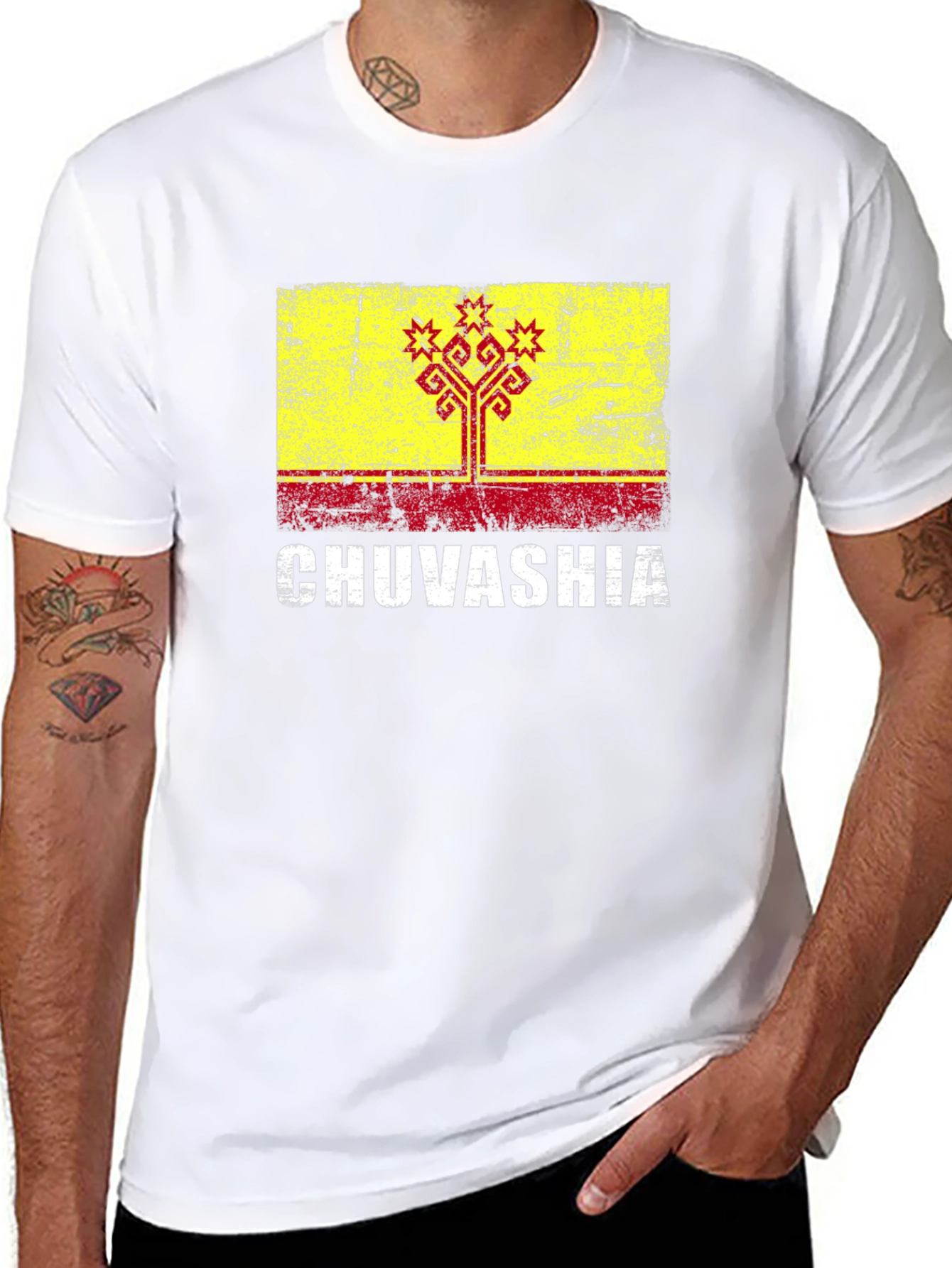 Chuvashia Flag T-Shirt - Distressed Graphic Tee