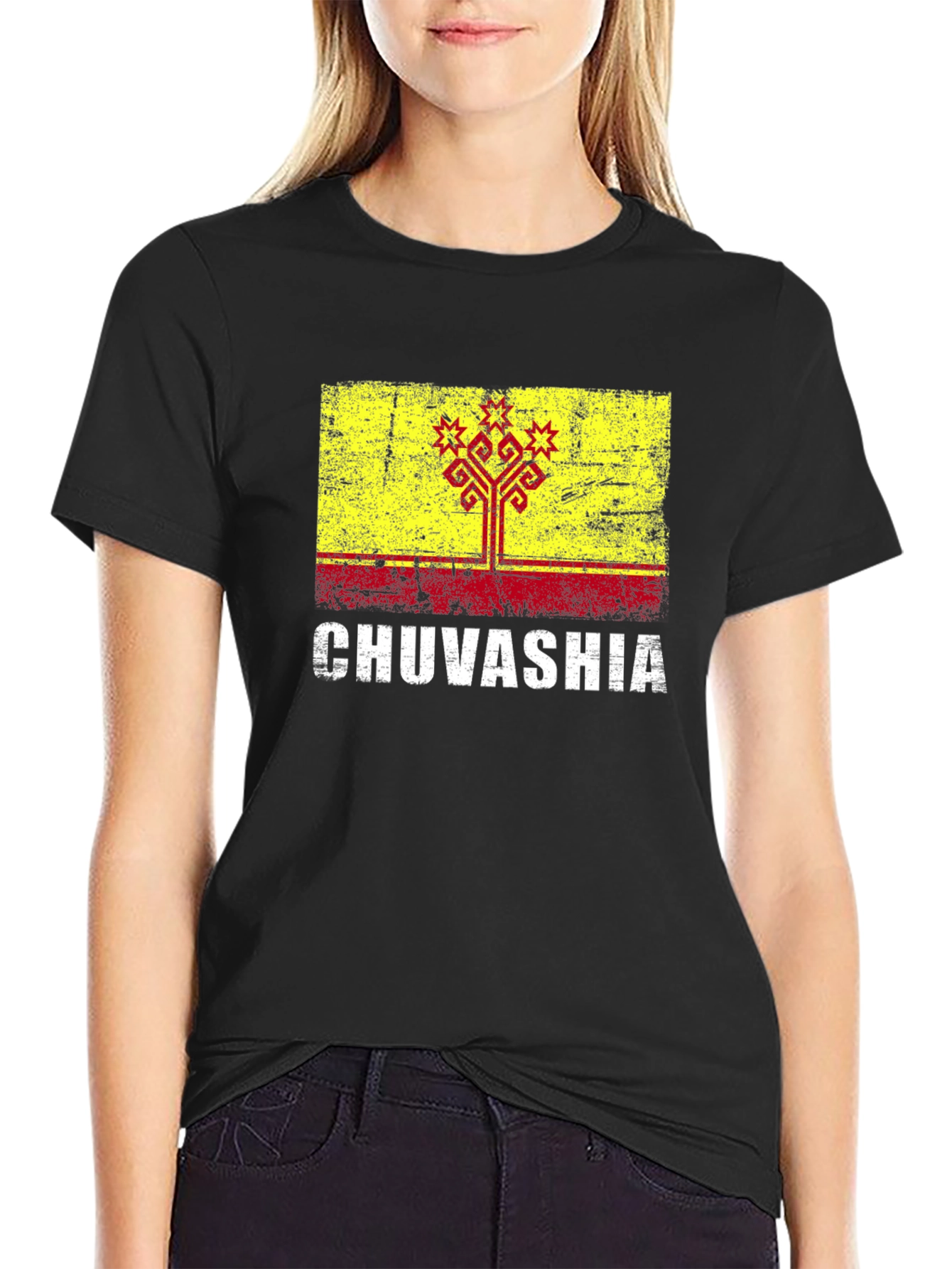 Chuvashia Flag T-Shirt - Distressed Graphic Tee