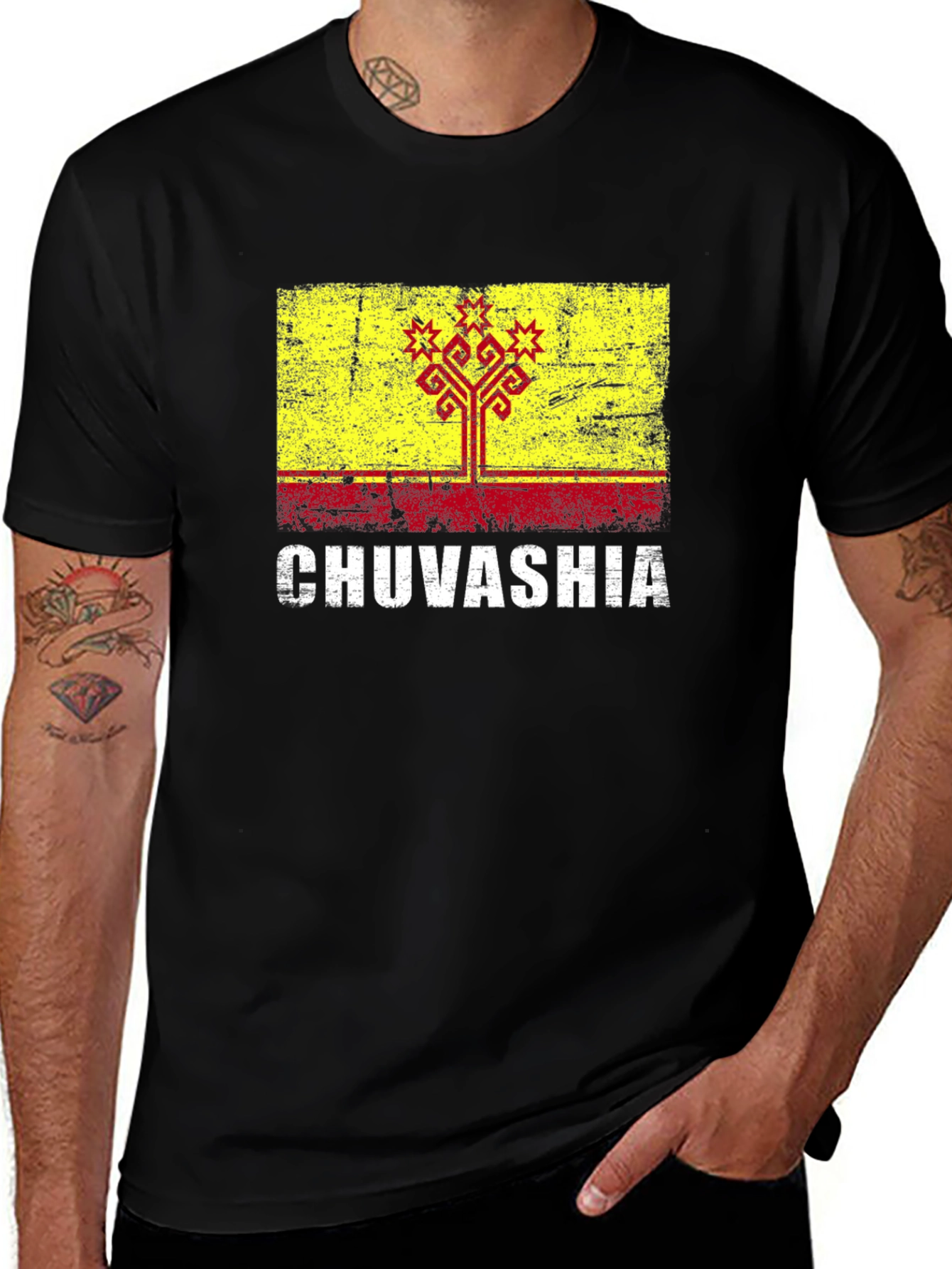 Chuvashia Flag T-Shirt - Distressed Graphic Tee