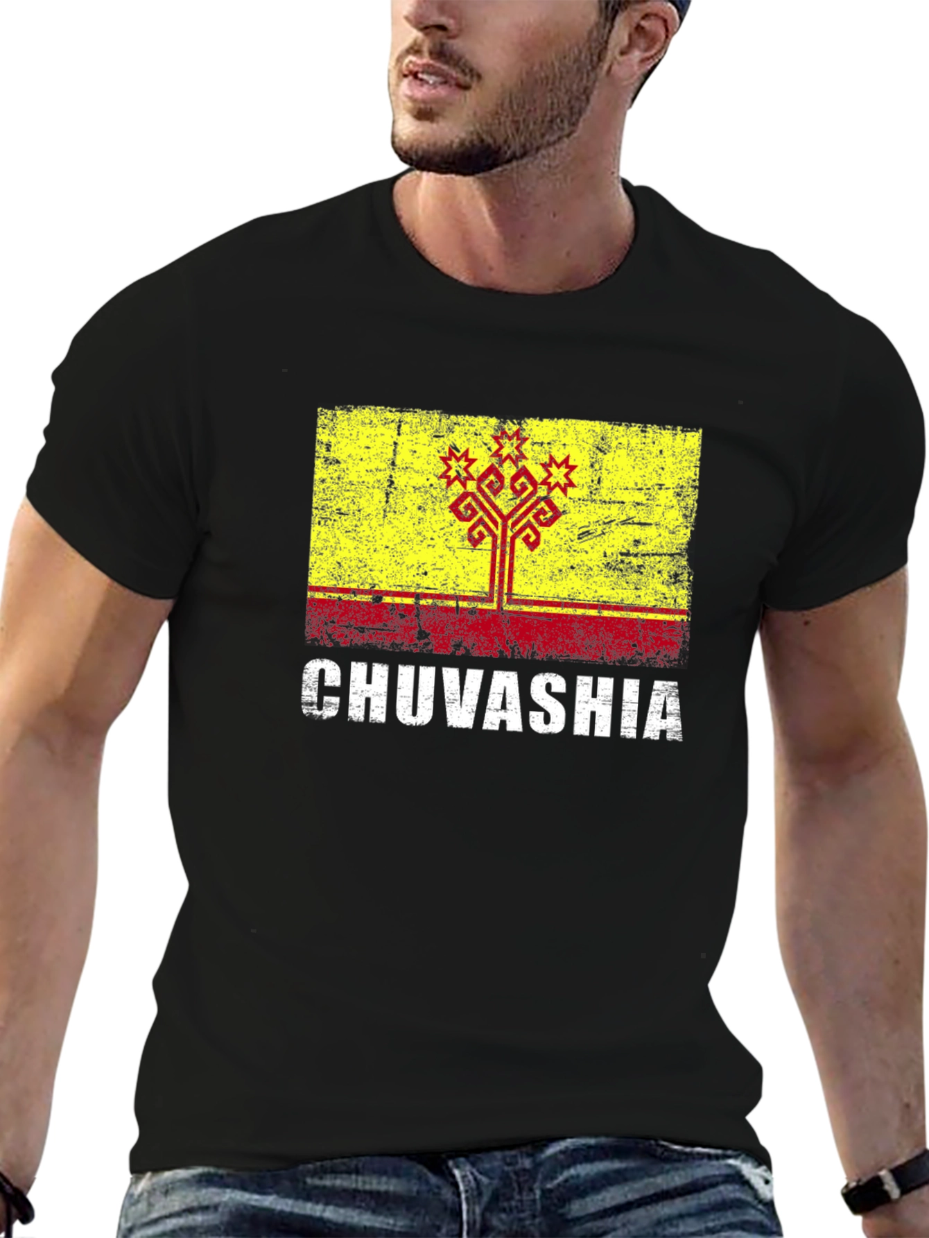 Chuvashia Flag T-Shirt - Distressed Graphic Tee