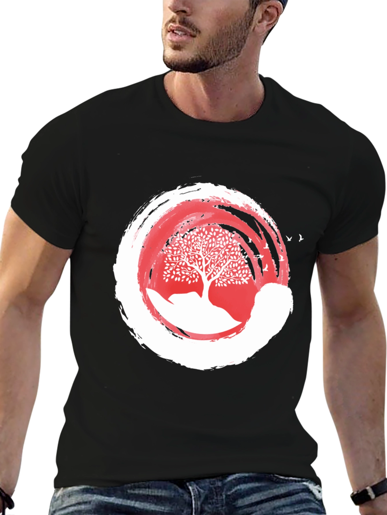 Zen Tree Graphic Tee -  Unique Mens T-Shirt