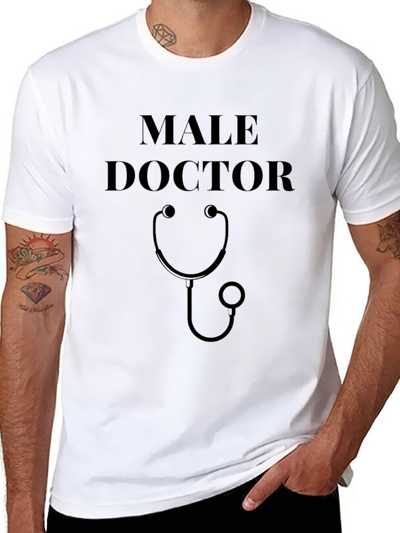 Male Doctor Stethoscope Graphic T-Shirt