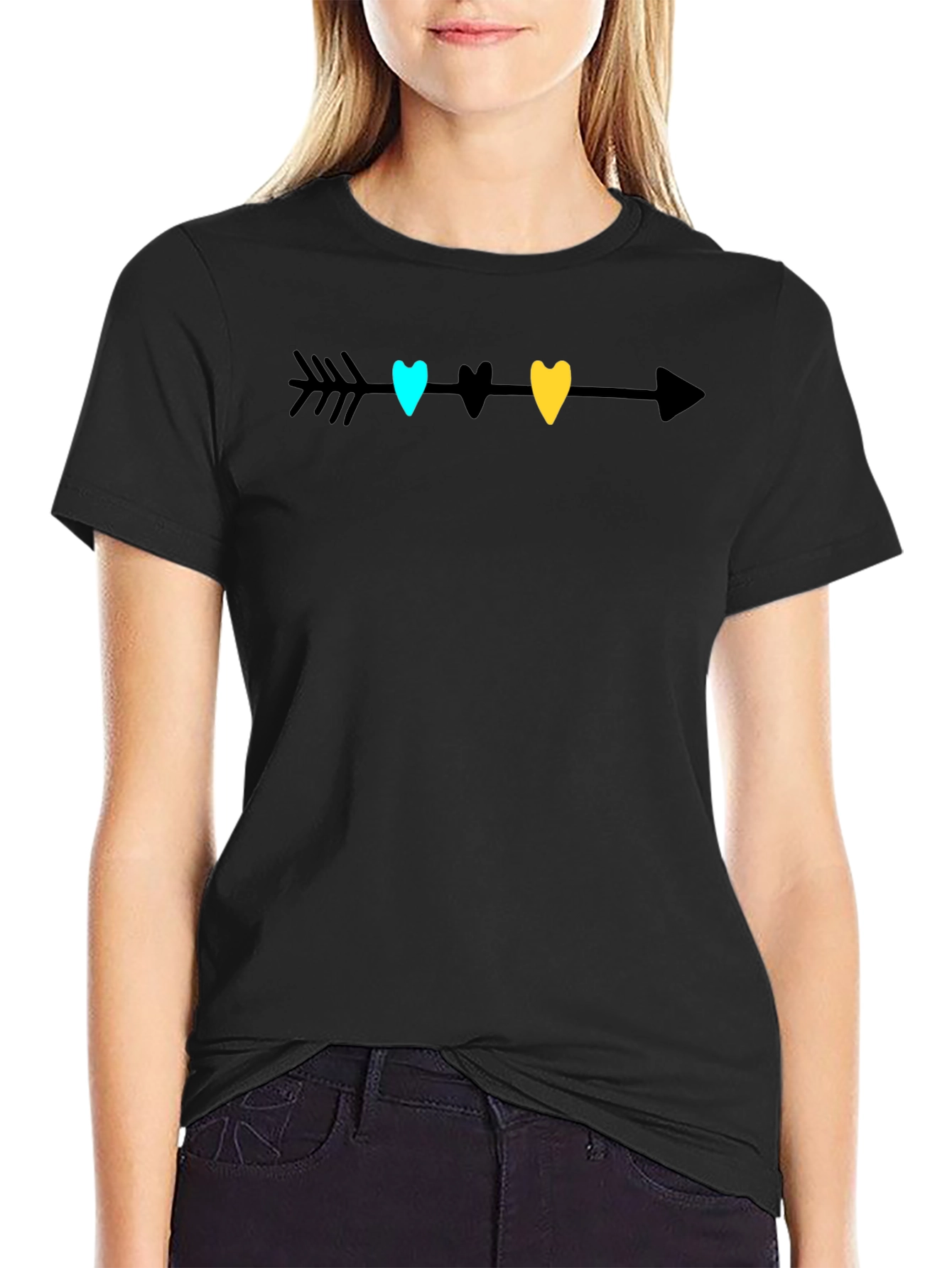 Arrow of Hearts Graphic Tee - Black