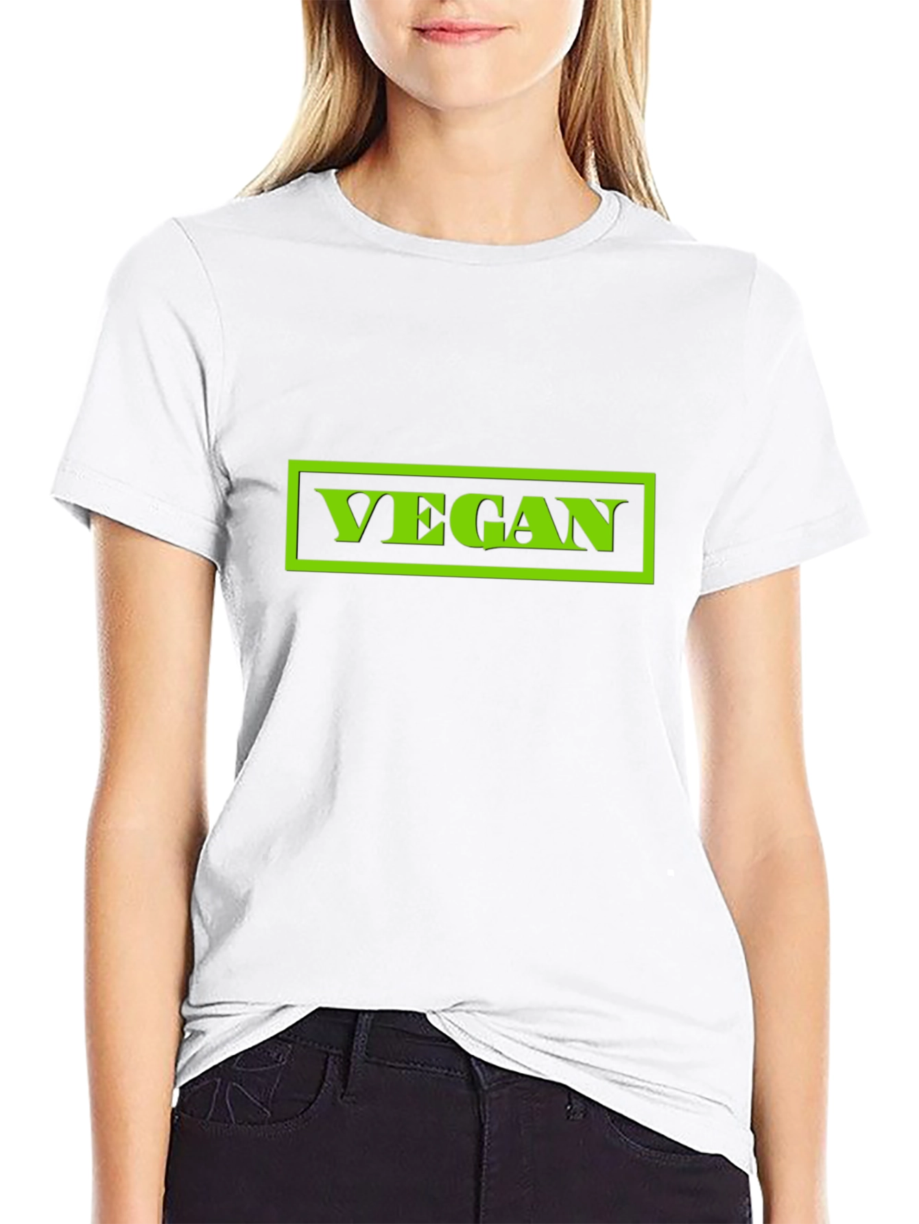Vegan Graphic Tee - Black Cotton T-Shirt