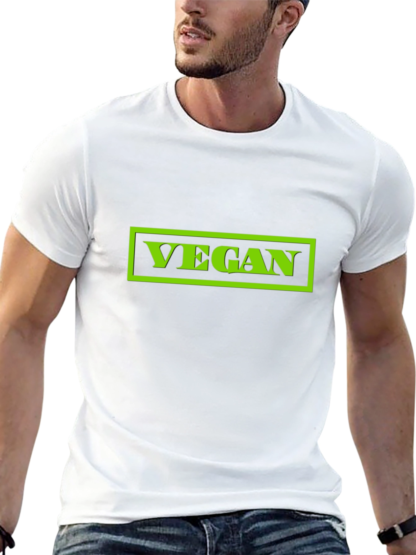 Vegan Graphic Tee - Black Cotton T-Shirt
