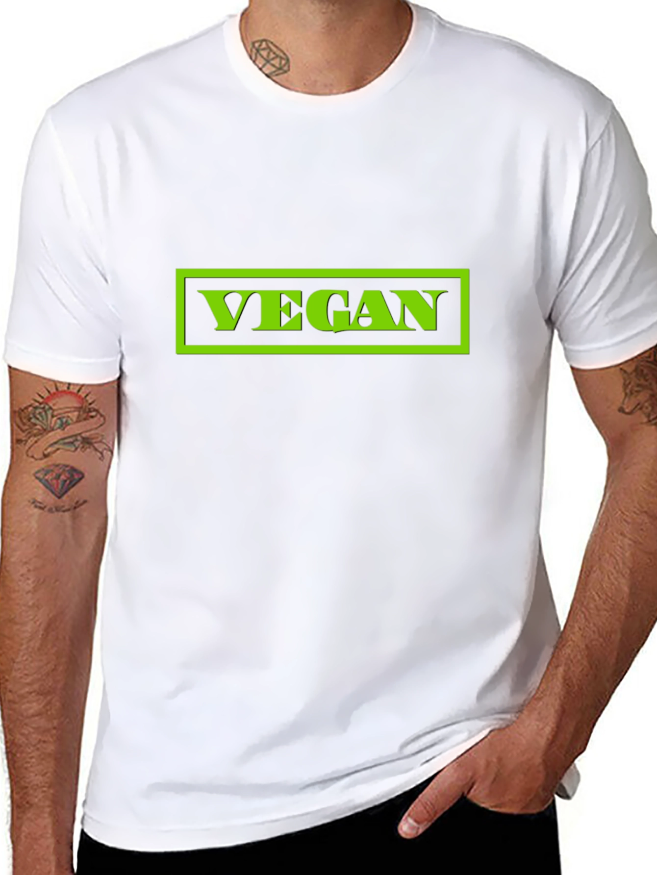 Vegan Graphic Tee - Black Cotton T-Shirt