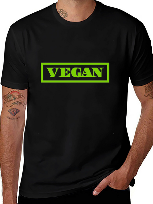 Vegan Graphic Tee - Black Cotton T-Shirt