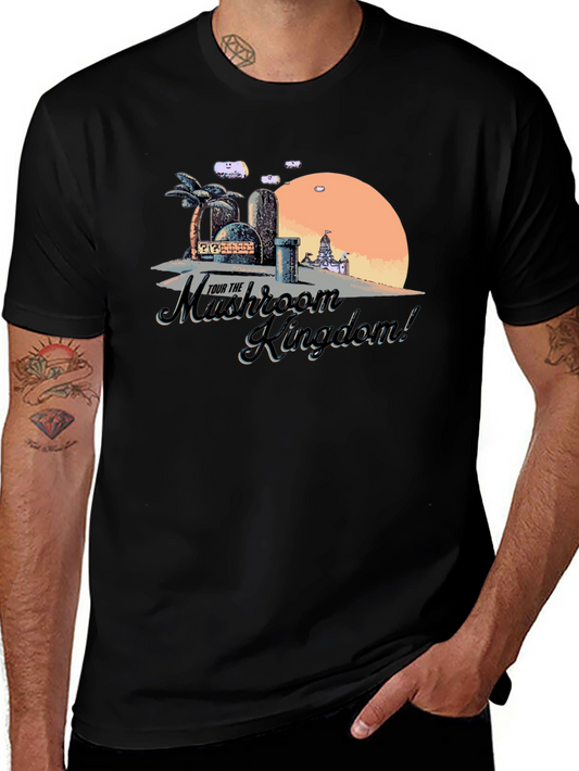 Mushroom Kingdom Tour T-Shirt - Retro Gaming Tee