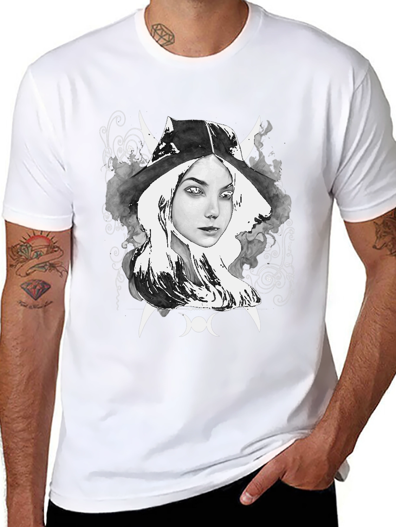 Witch Graphic Tee - Dark Aesthetic Clothing