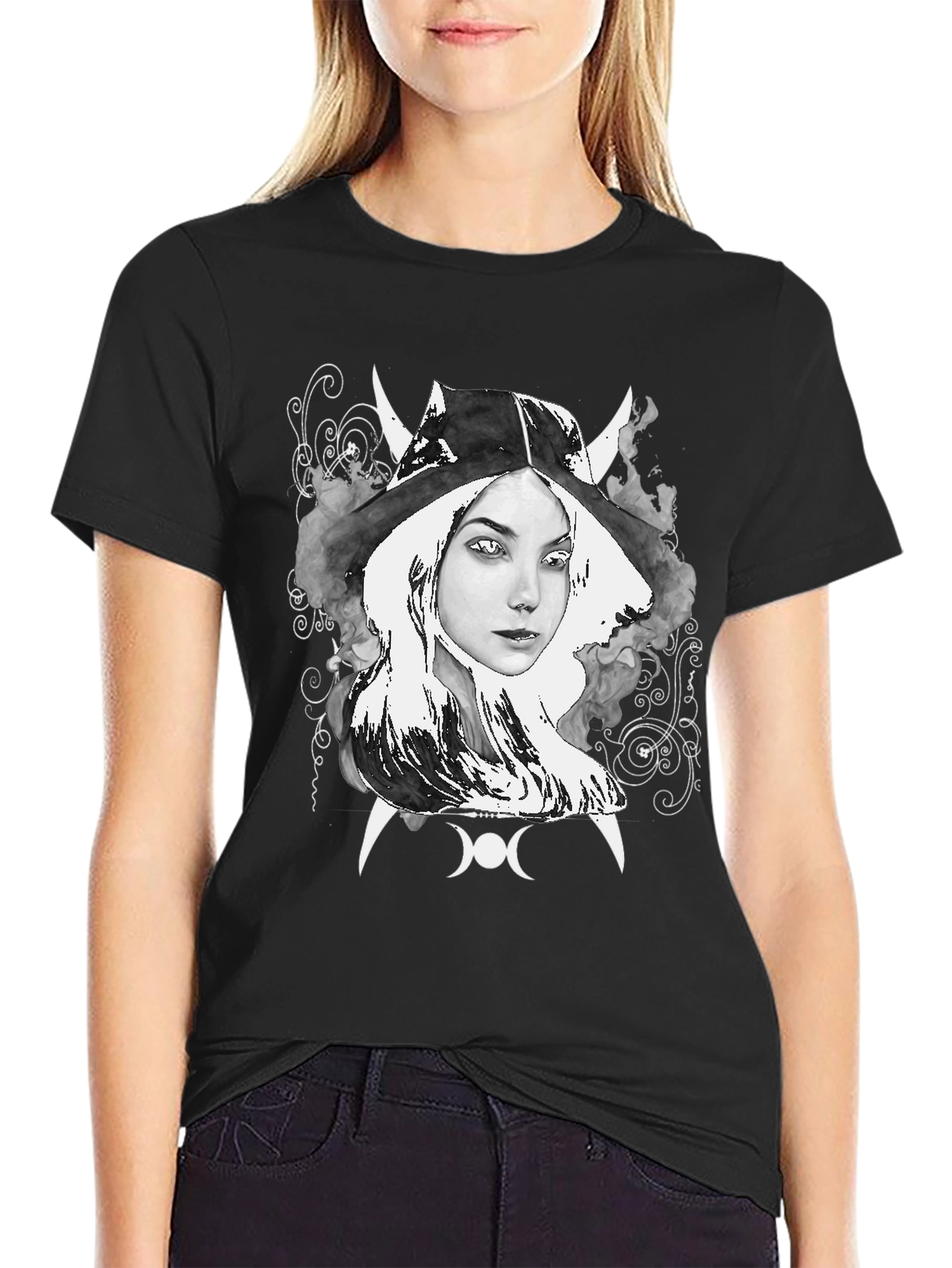 Witch Graphic Tee - Dark Aesthetic Clothing