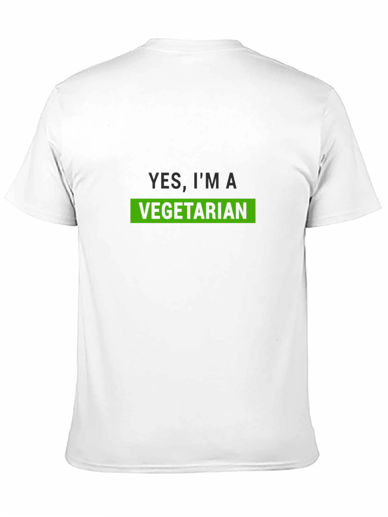 Vegetarian Statement Tee - Black Crew Neck T-Shirt
