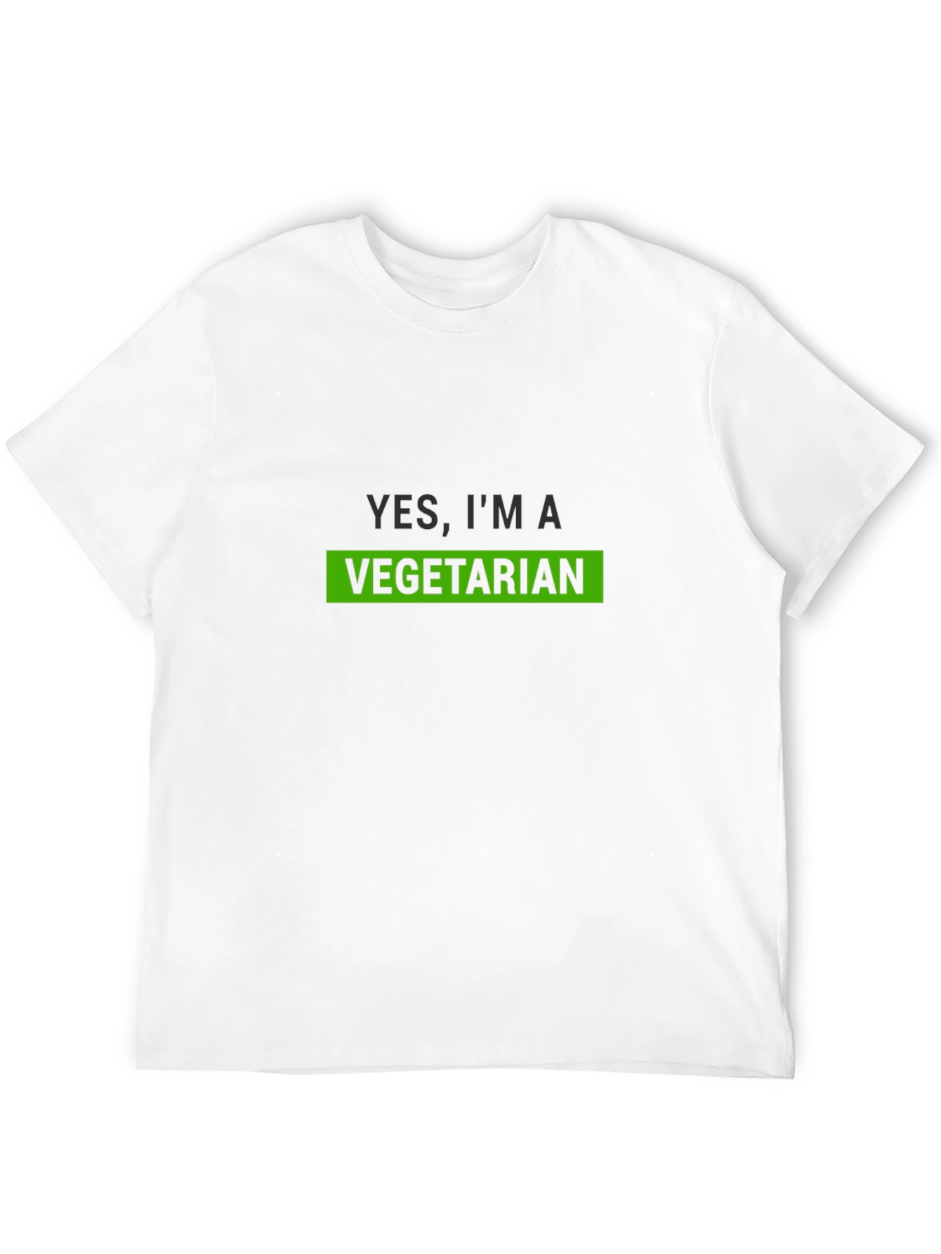 Vegetarian Statement Tee - Black Crew Neck T-Shirt