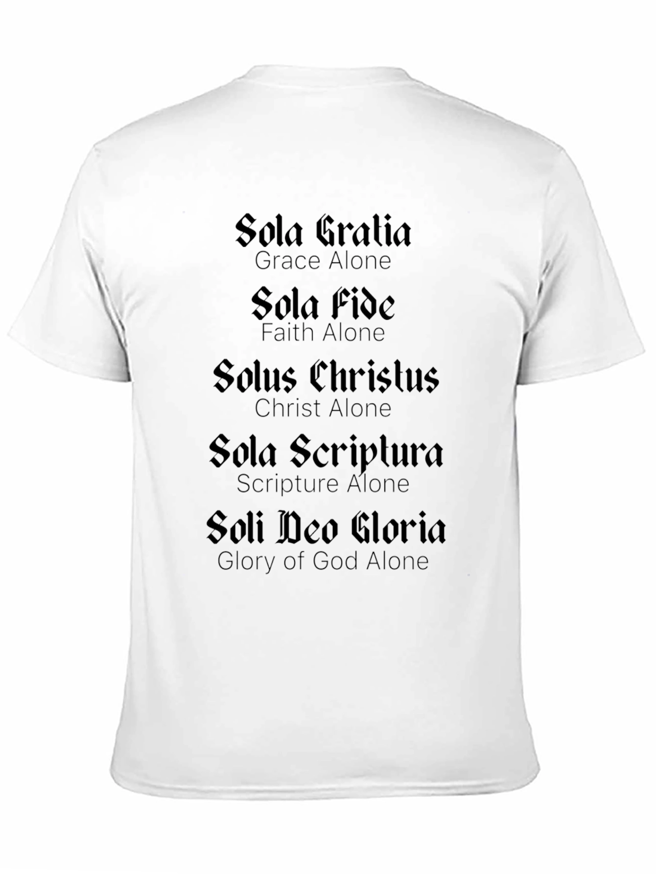 Five Solas Black T-Shirt - Christian Theology