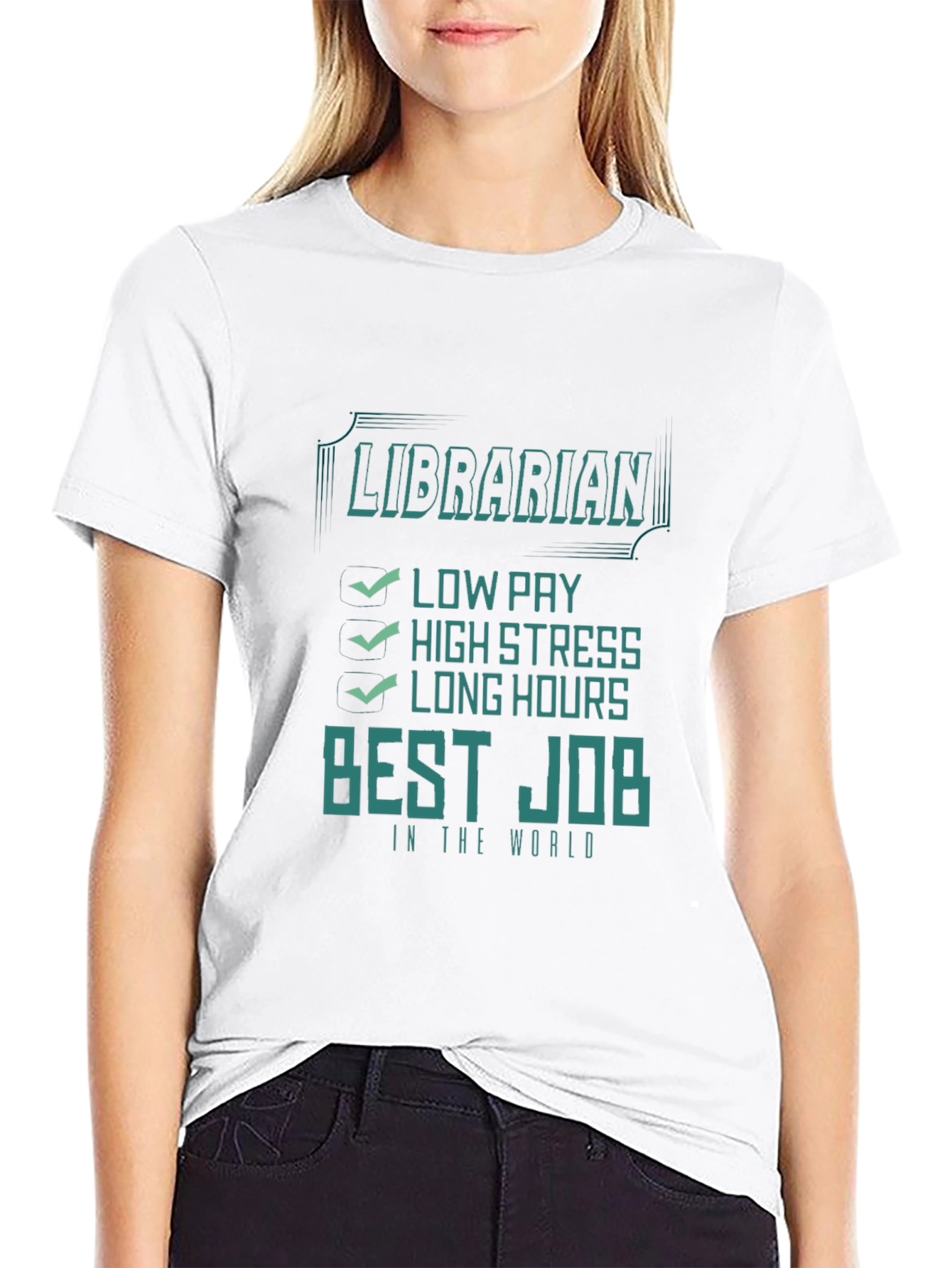 Librarian Best Job Graphic T-Shirt