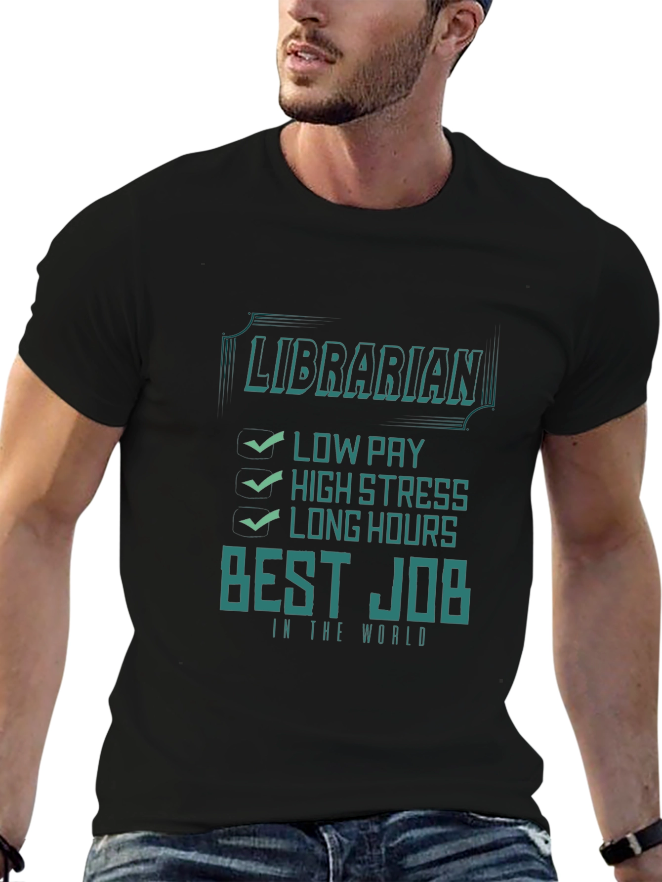 Librarian Best Job Graphic T-Shirt