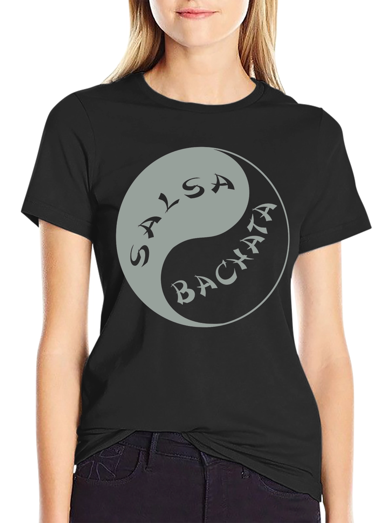 Salsa Bachata Yin Yang Black T-Shirt