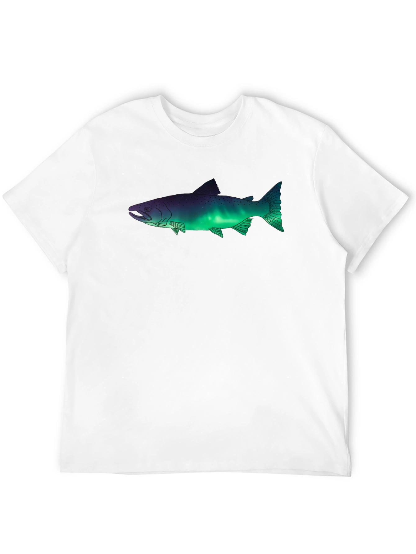 Aurora Borealis Fish Graphic Tee - Black