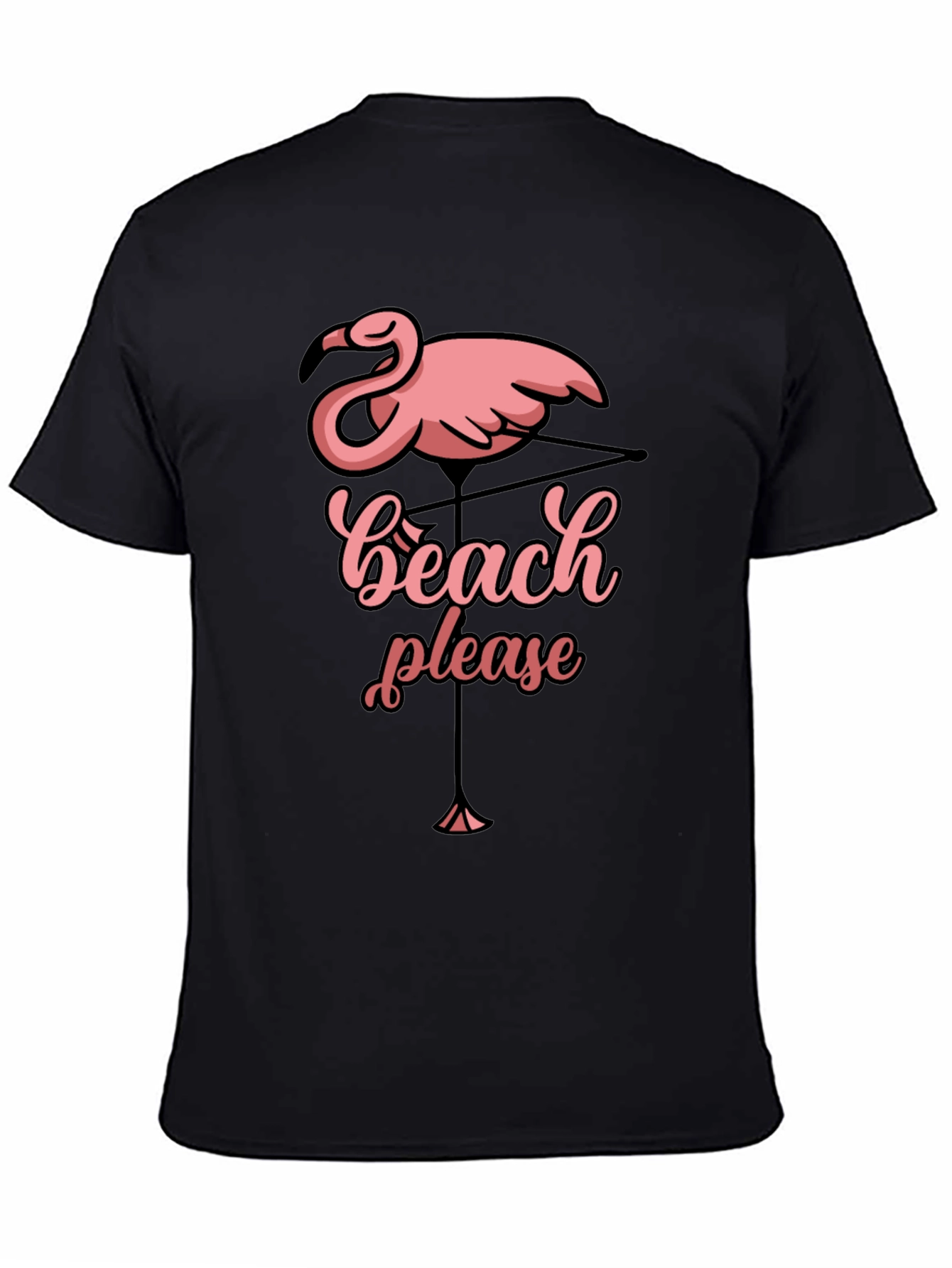 Beach Please Flamingo Graphic T-Shirt