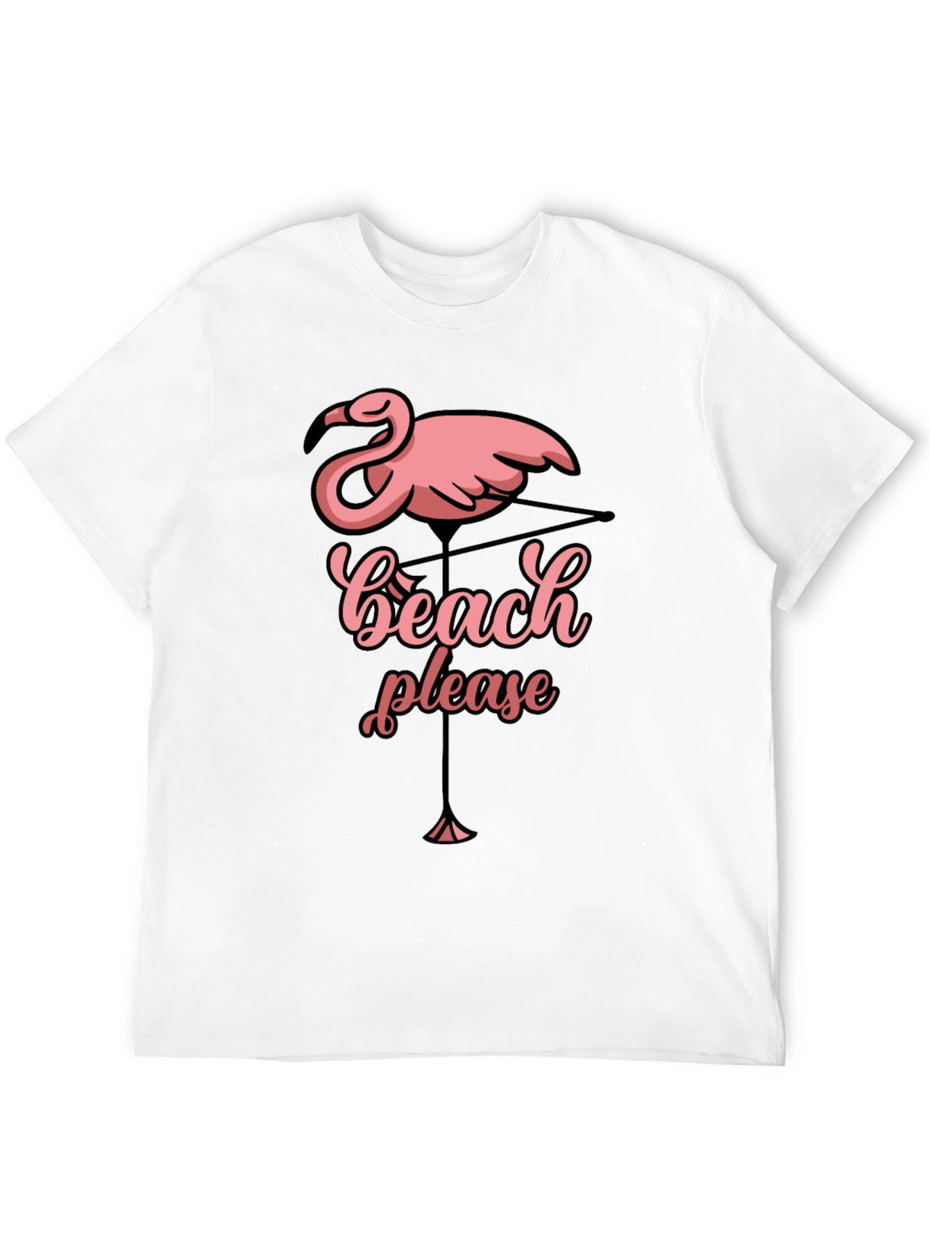 Beach Please Flamingo Graphic T-Shirt