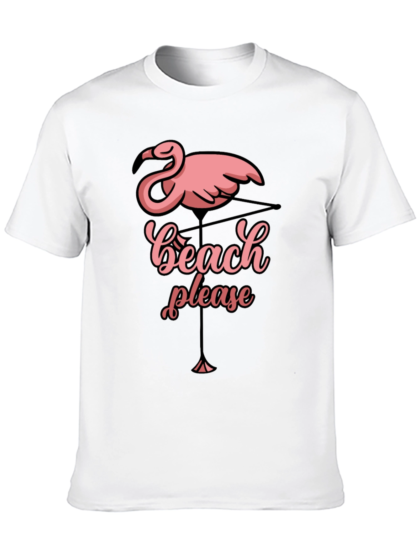 Beach Please Flamingo Graphic T-Shirt