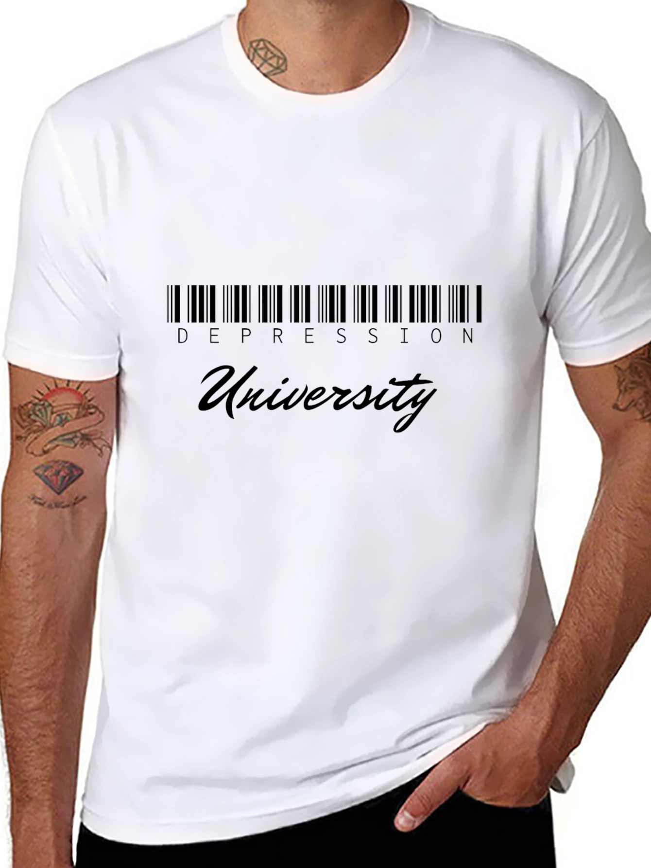 Depression University Black Graphic T-Shirt