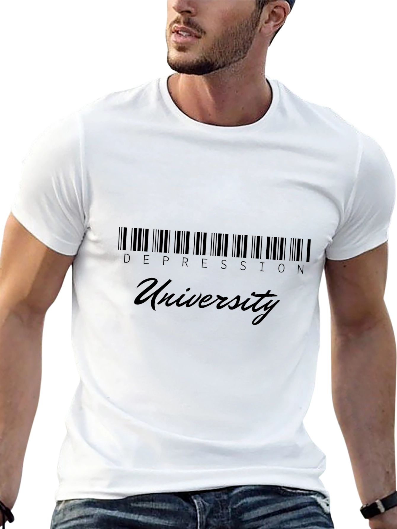 Depression University Black Graphic T-Shirt