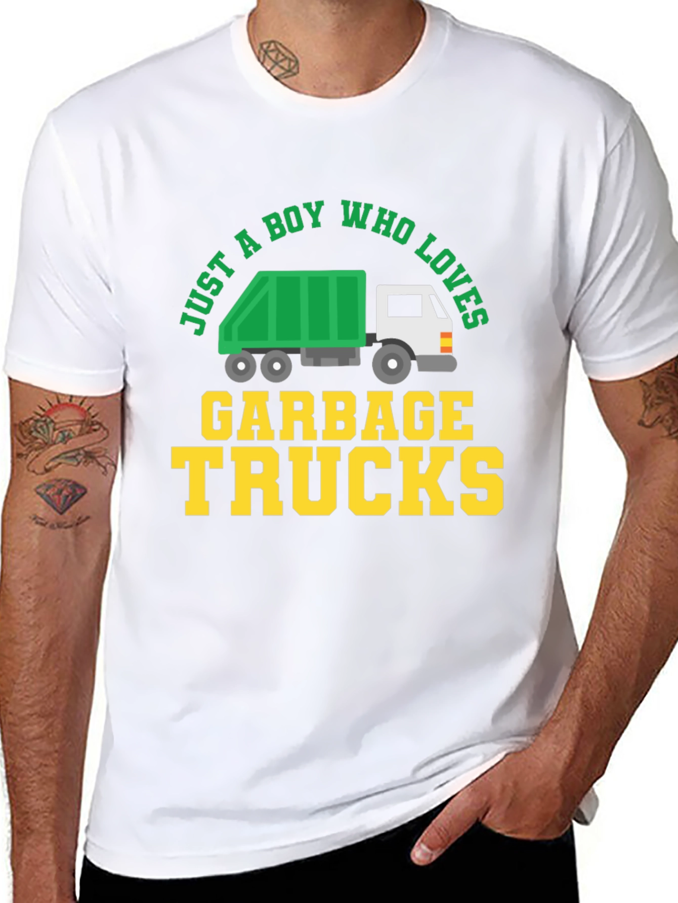 Boy Who Loves Garbage Trucks Graphic Tee