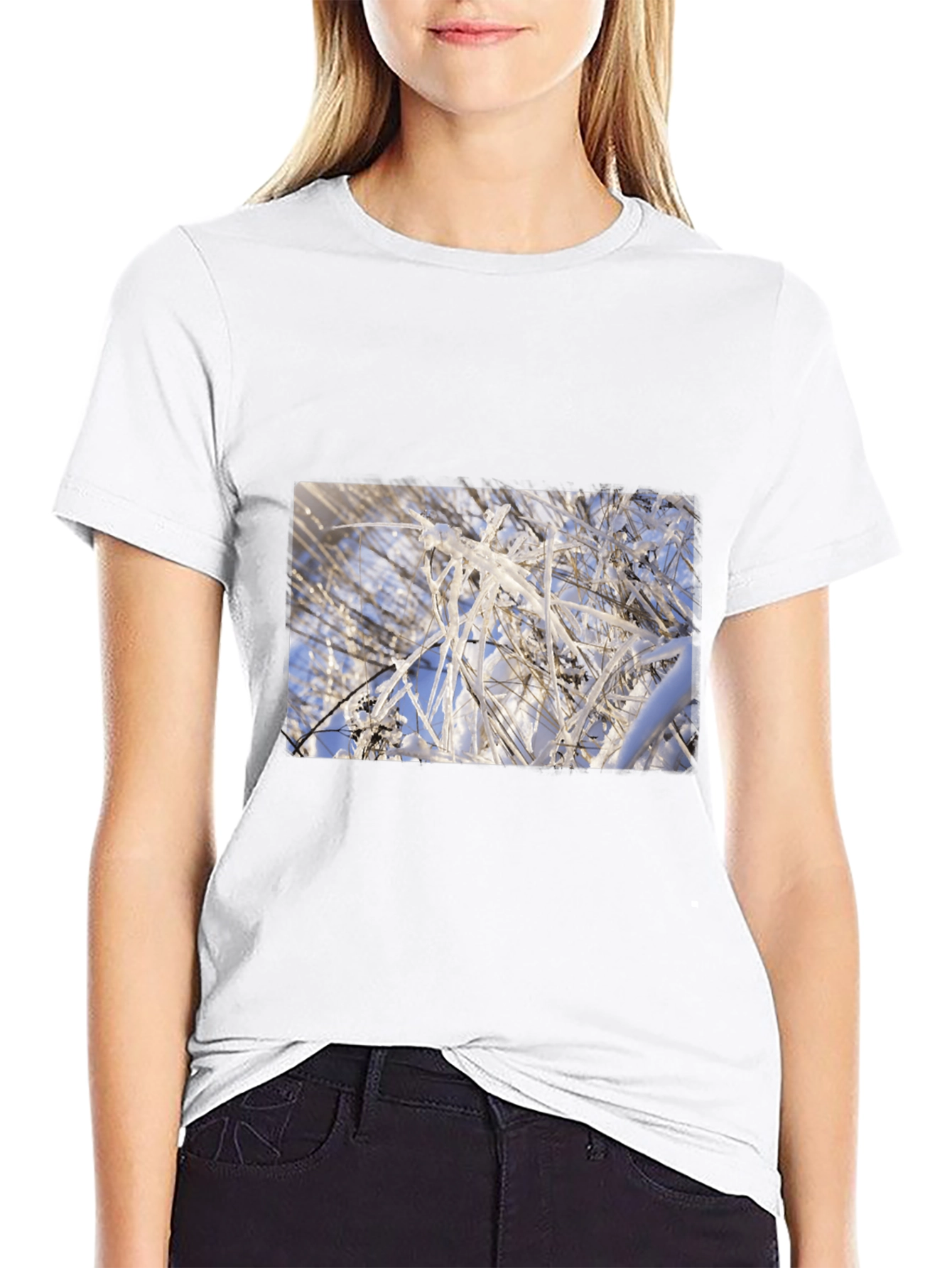Icy Branch Graphic Black Tee