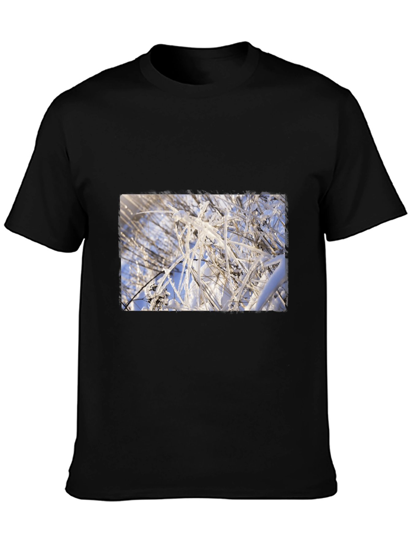 Icy Branch Graphic Black Tee