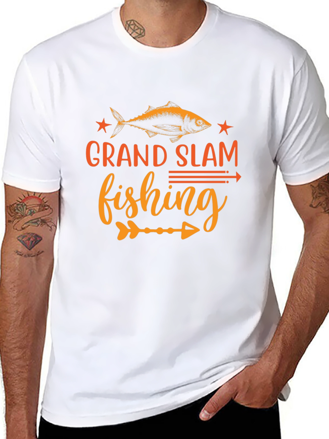 Grand Slam Fishing Graphic Tee - Black Cotton Shirt
