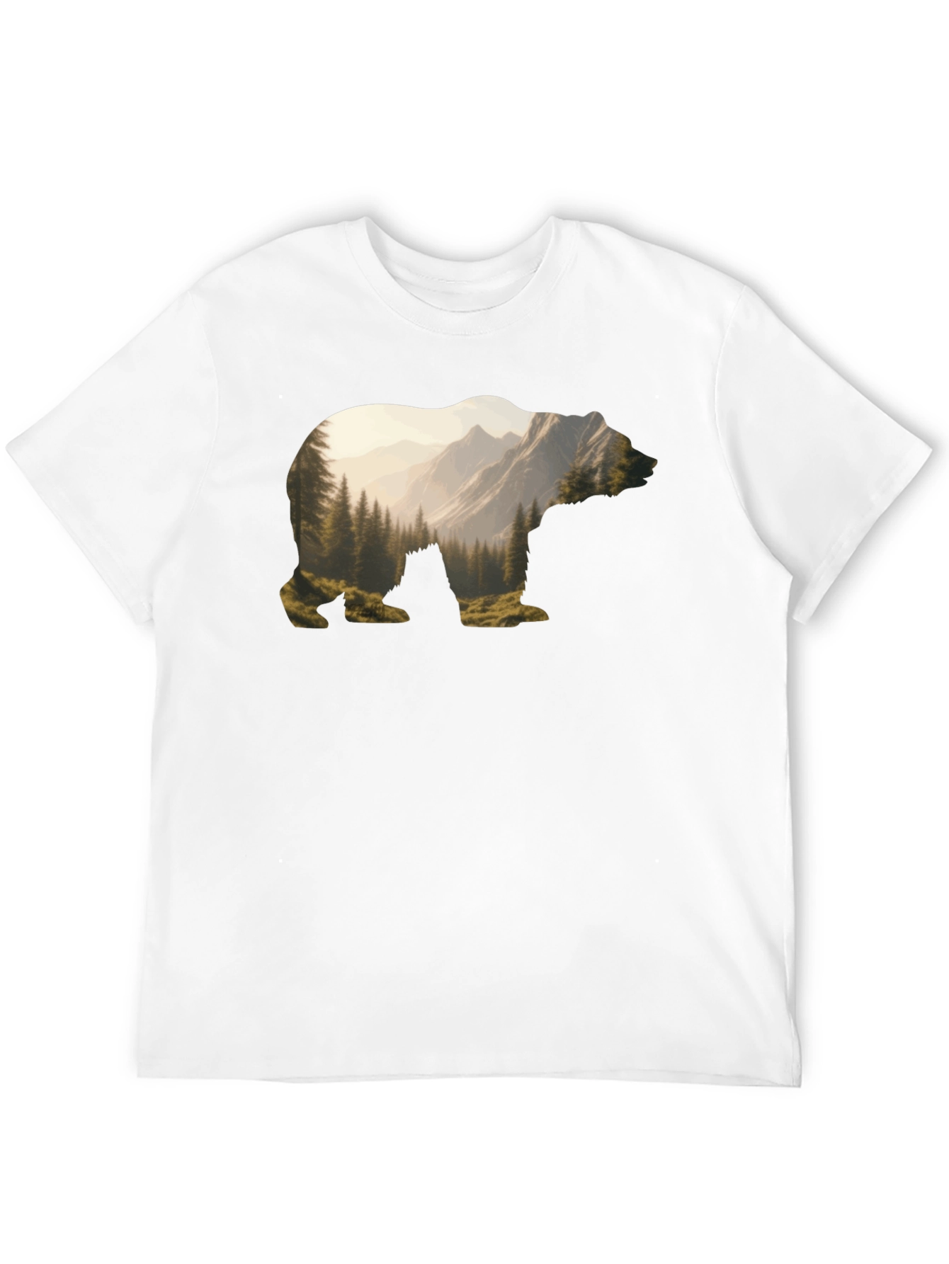 Nature Bear Graphic T-Shirt - Mountain Forest Tee