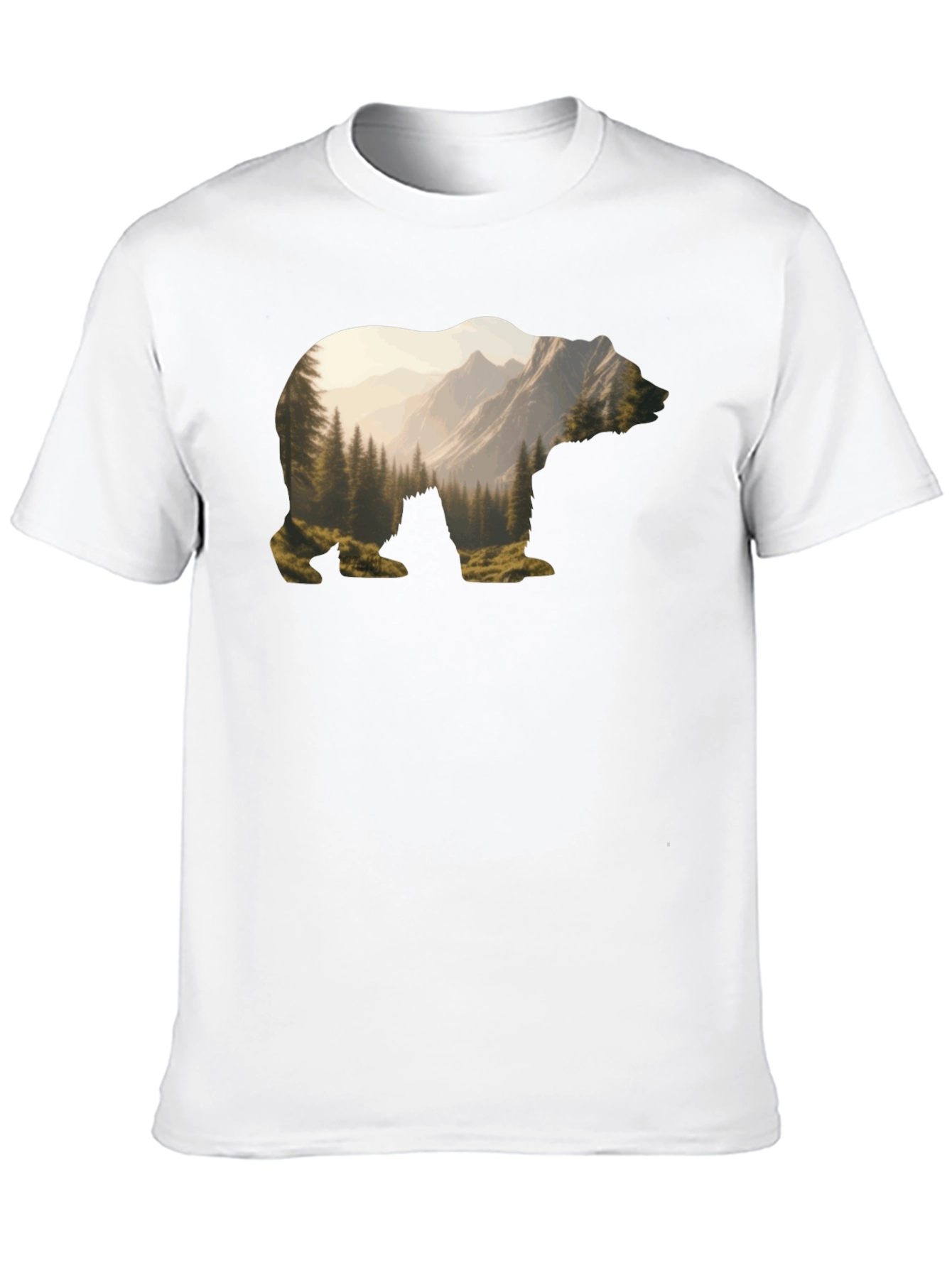 Nature Bear Graphic T-Shirt - Mountain Forest Tee