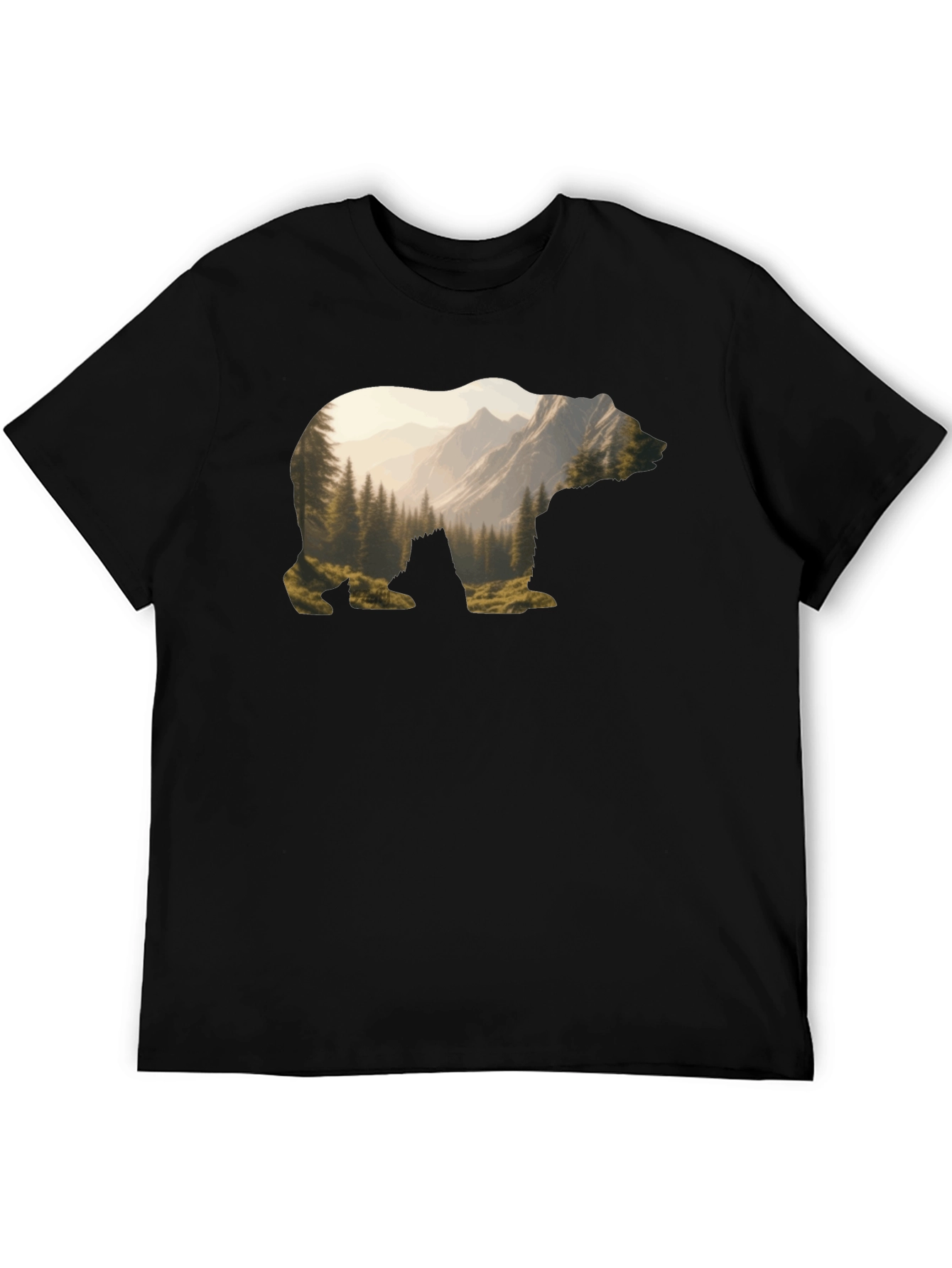 Nature Bear Graphic T-Shirt - Mountain Forest Tee