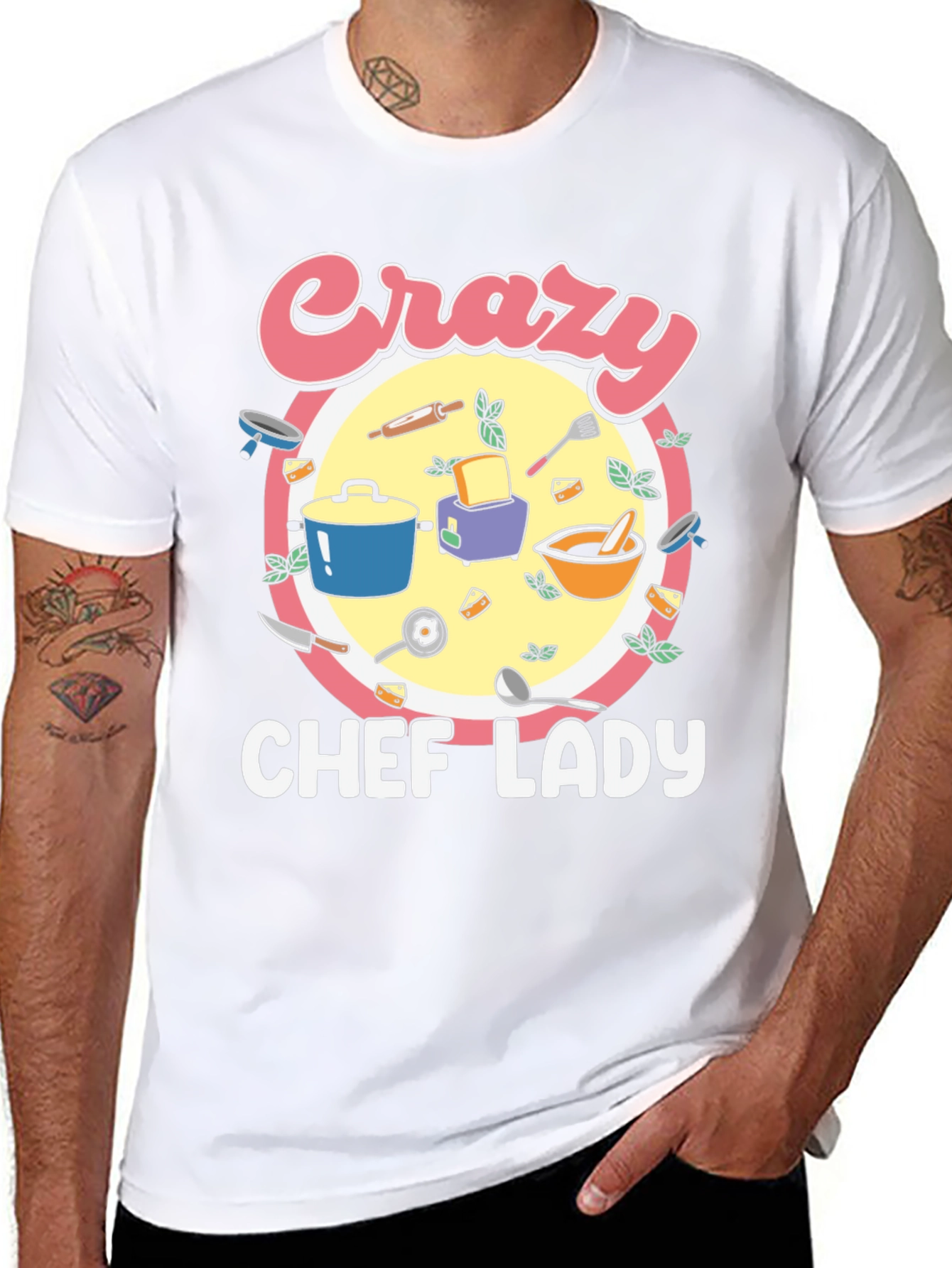 Crazy Chef Lady T-Shirt - Black
