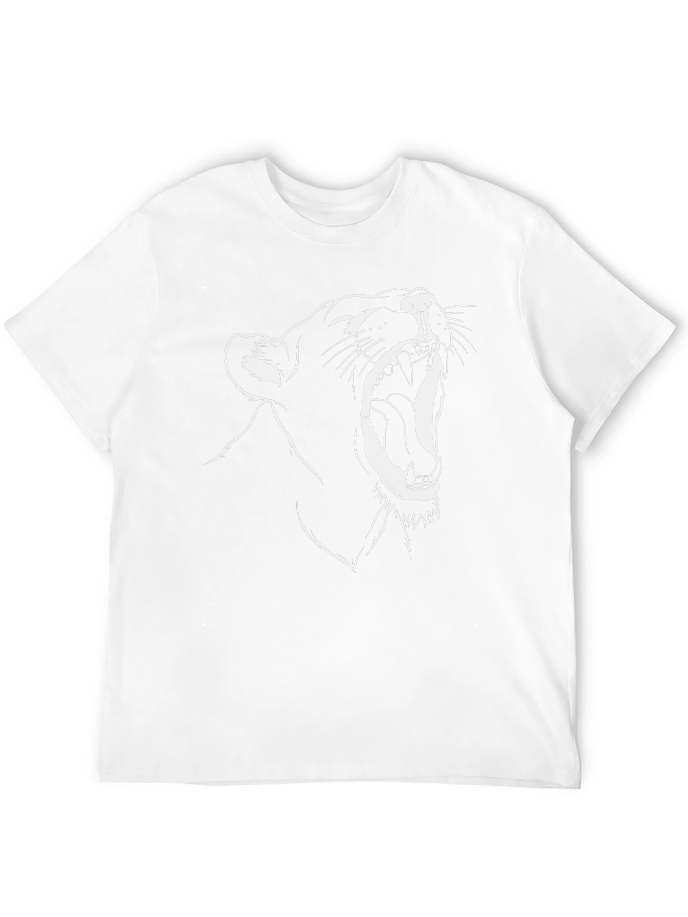 Black T-Shirt with Roaring Lion Graphic Tee