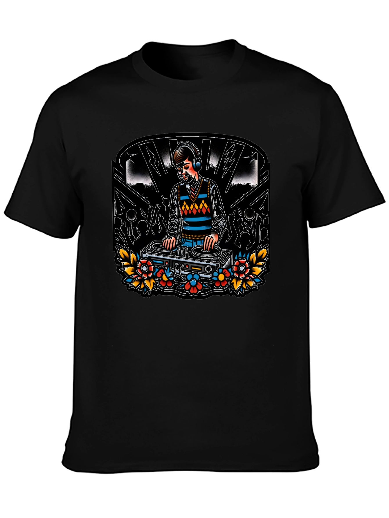 DJ Graphic Print Black T-Shirt