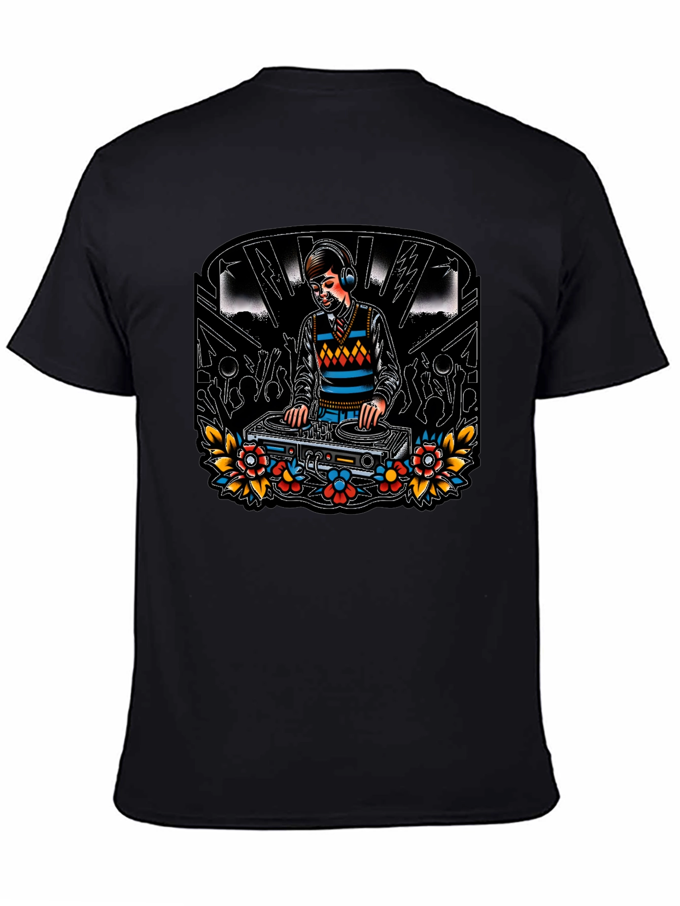 DJ Graphic Print Black T-Shirt
