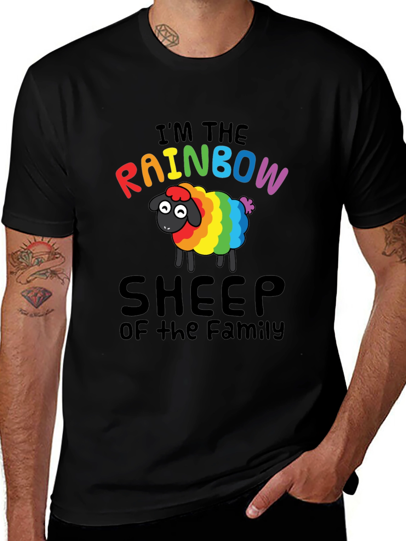 Rainbow Sheep Family T-Shirt