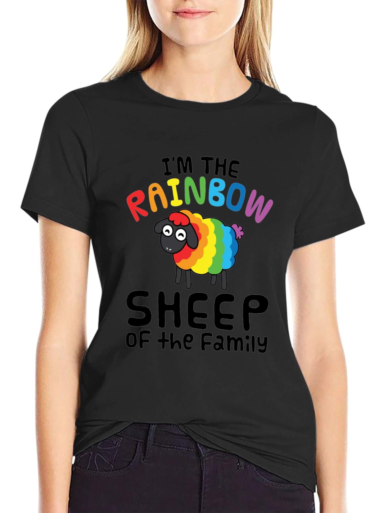 Rainbow Sheep Family T-Shirt
